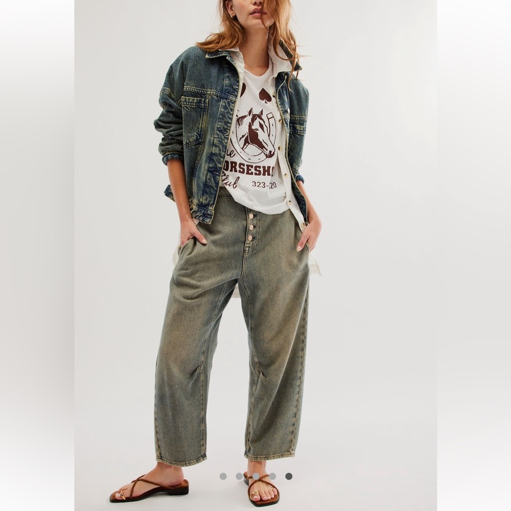 Free People We The Free Osaka Button Fly Slouchy Barrel Jeans